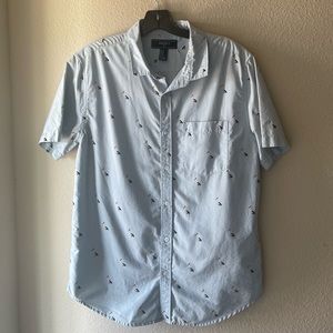 Forever 21 men patterned blue shirt